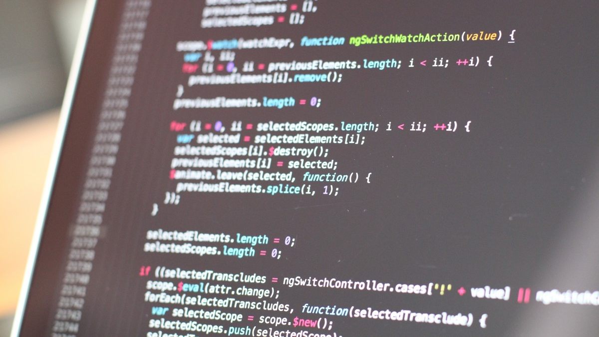 Computer code on screen