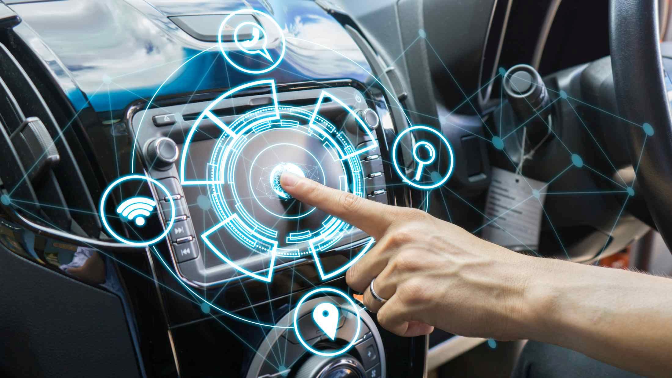 Futuristic car dashboard