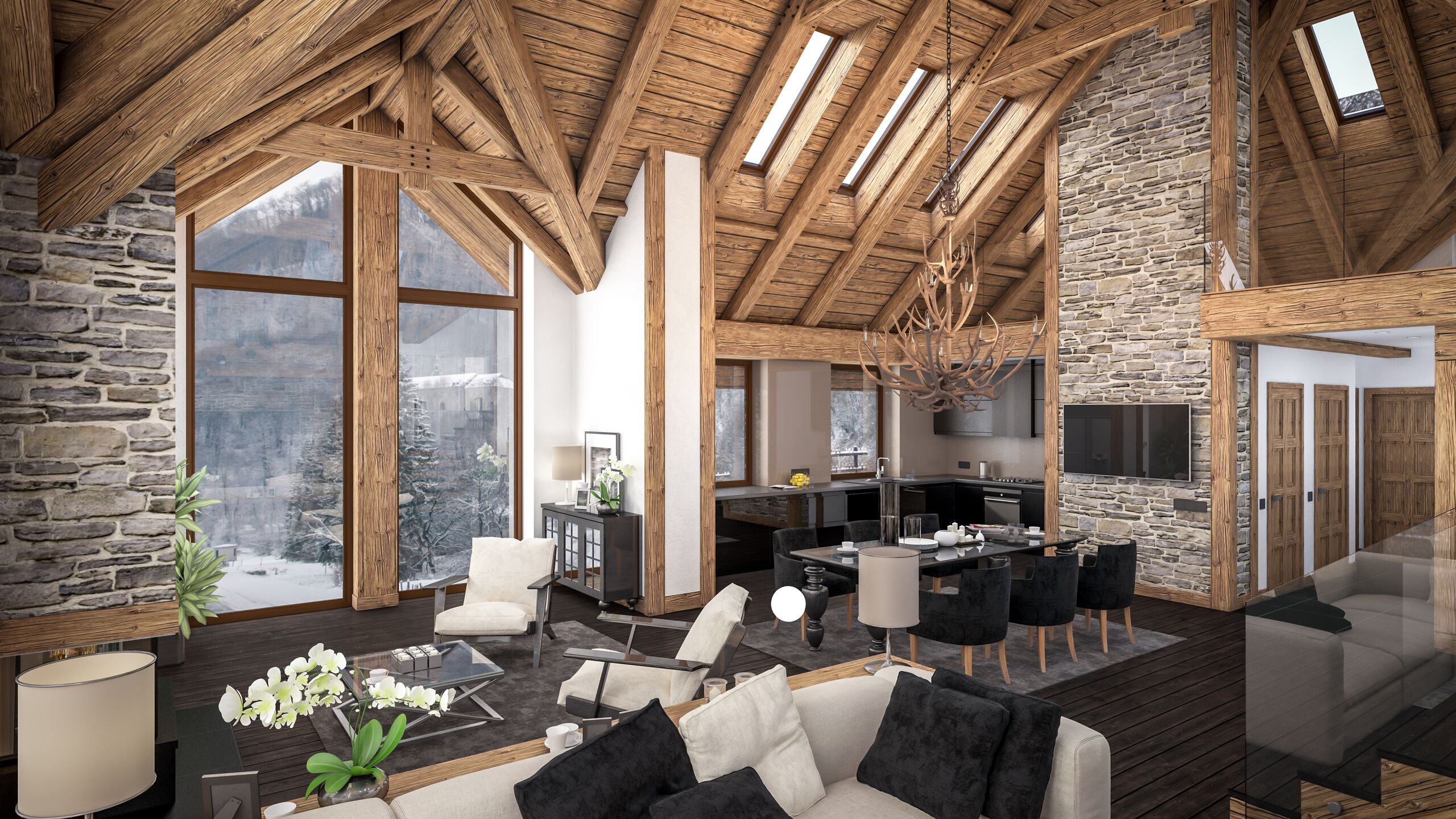 House with wooden beams