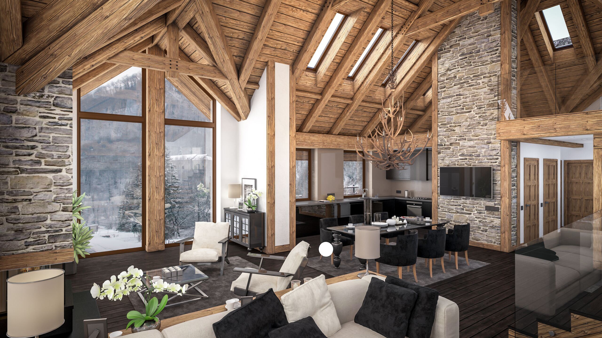 House with wooden beams