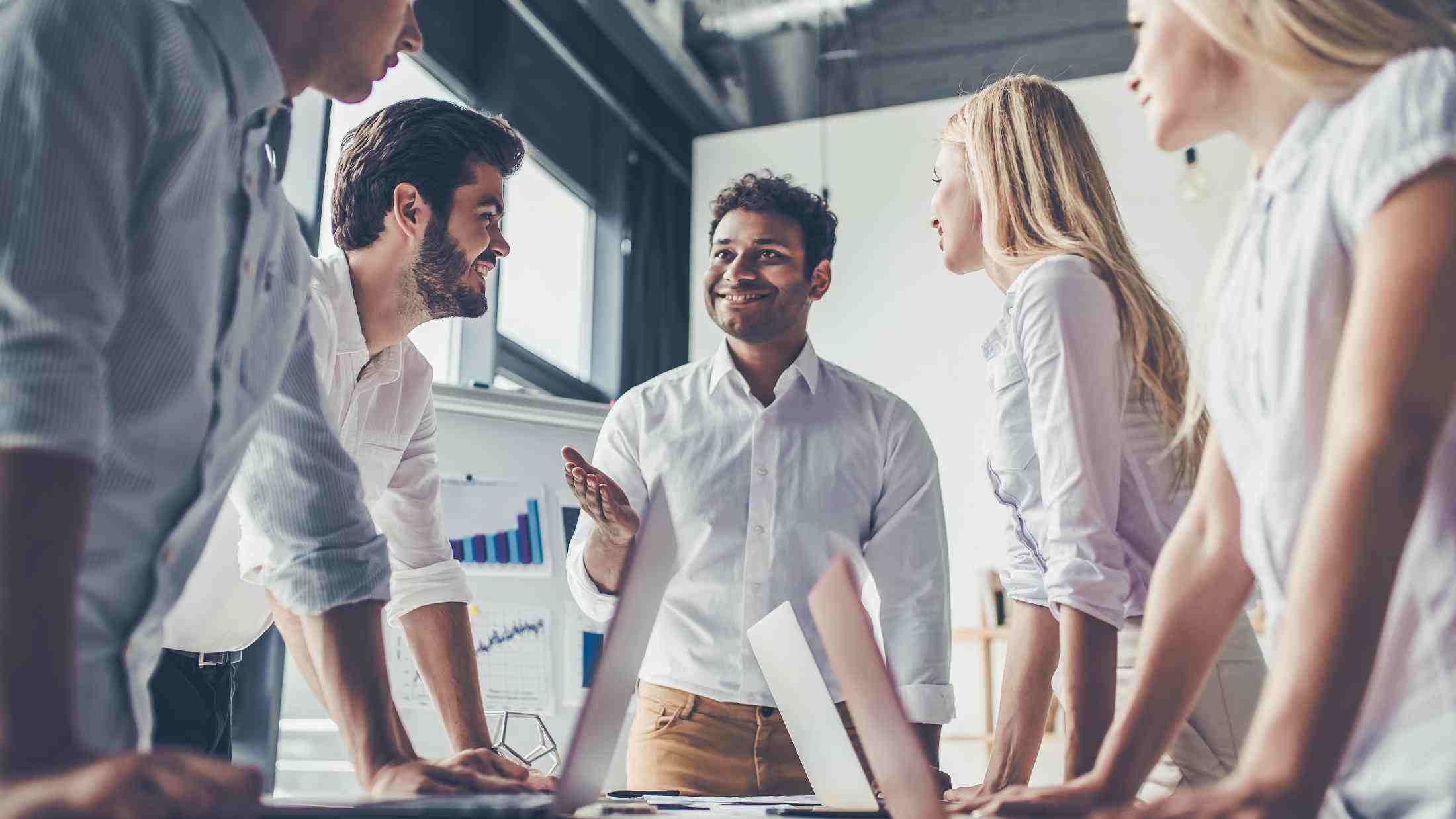 Group of young people in a meeting