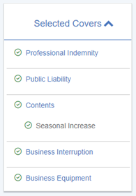 picture showing how to select optional extras