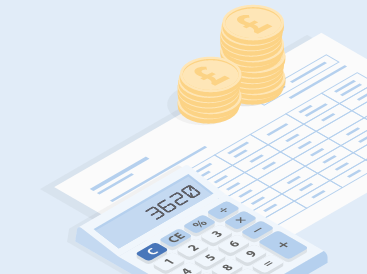 some coins and a calculator putting on a spreadsheet