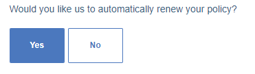 Would you like us to austomatically renew your policy screen in your AXA account