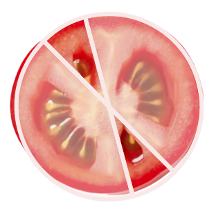 tomato cut in half